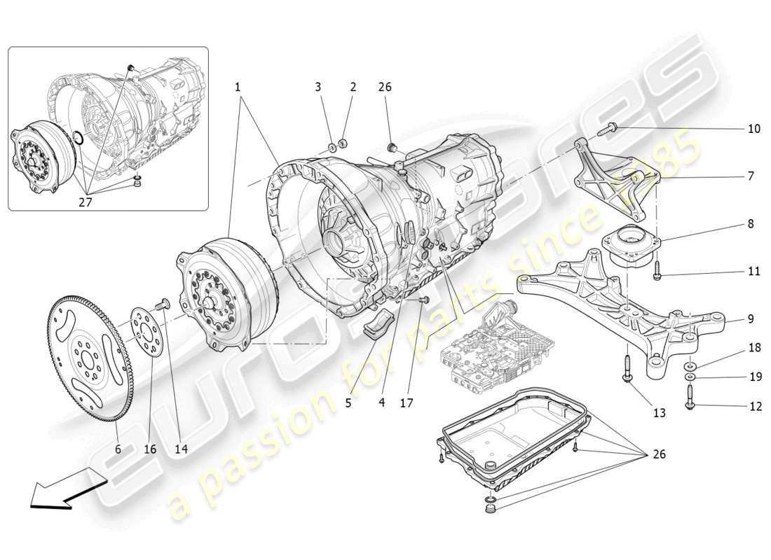 maserati quattroporte (2018) gearbox housings part diagram