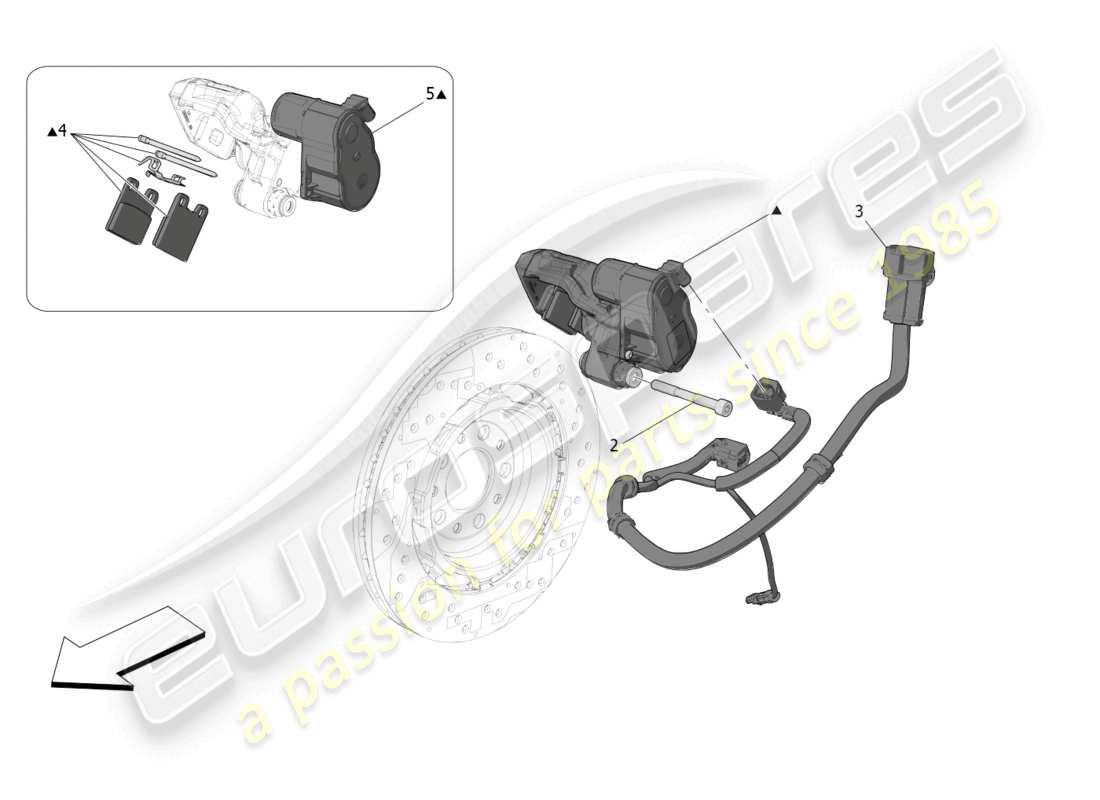 maserati grecale trofeo (2023) parking brake part diagram