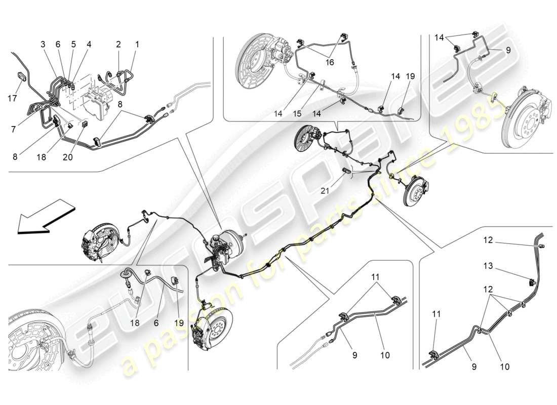 maserati levante (2020) lines part diagram