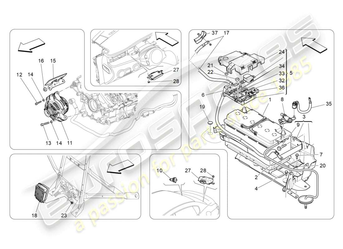 maserati quattroporte (2018) energy generation and accumulation part diagram