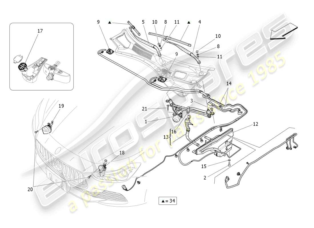 a part diagram from the maserati ghibli (2014) parts catalogue