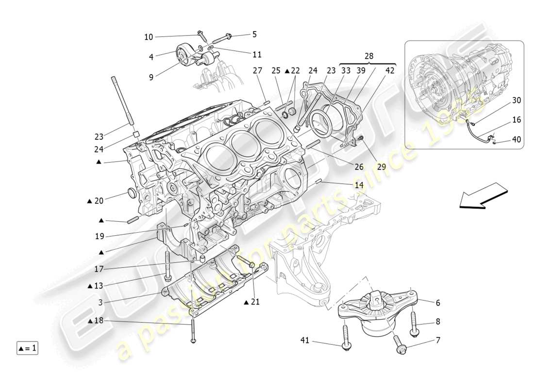 maserati levante gt (2022) crankcase part diagram