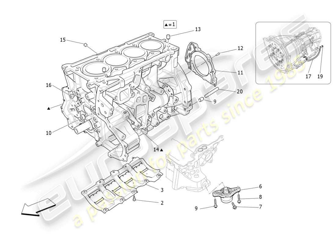 maserati levante gt (2022) crankcase part diagram