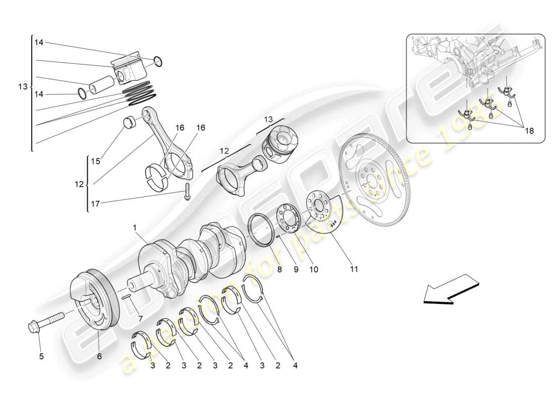 a part diagram from the maserati ghibli (2014) parts catalogue