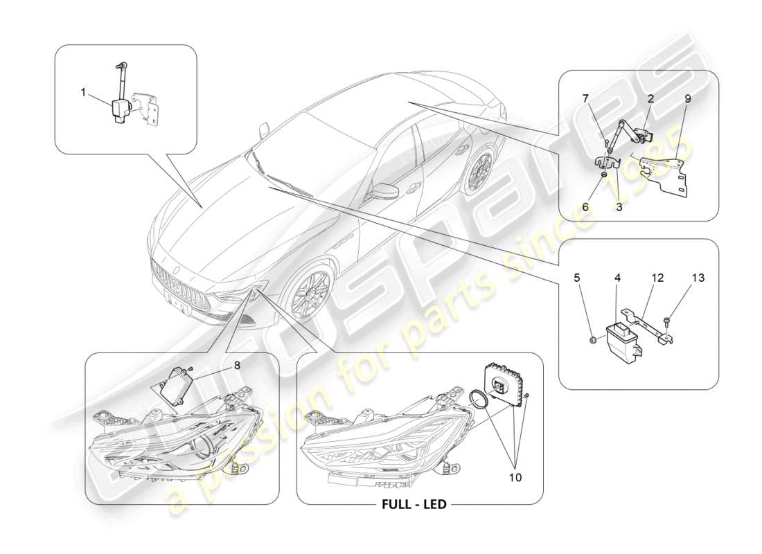 maserati ghibli (2017) lighting system control part diagram