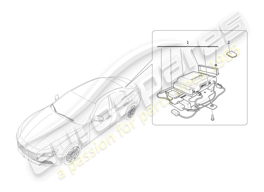 maserati ghibli (2017) alarm and immobilizer system part diagram