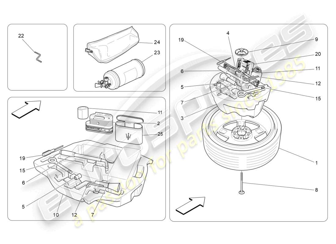 maserati ghibli (2016) standard provided part diagram