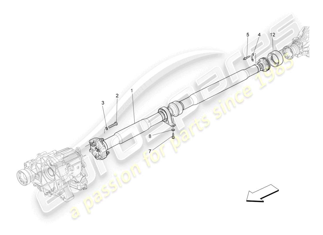 maserati ghibli (2014) transmission shaft part diagram