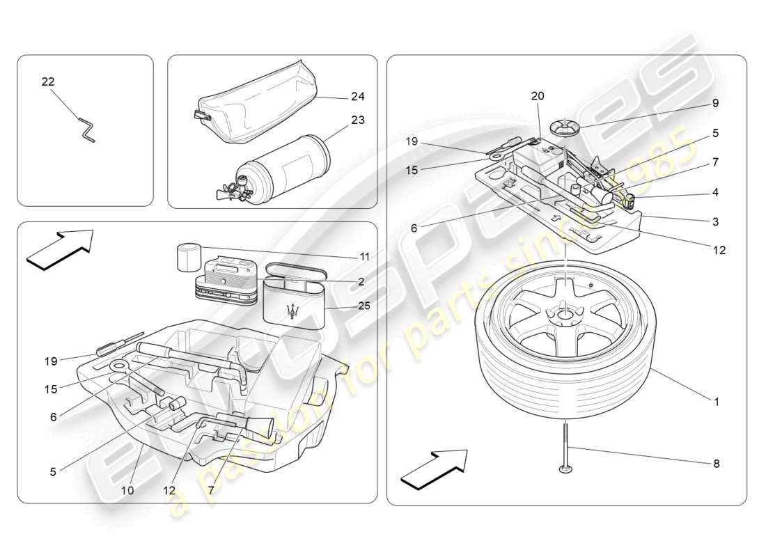 maserati ghibli (2017) standard provided part diagram