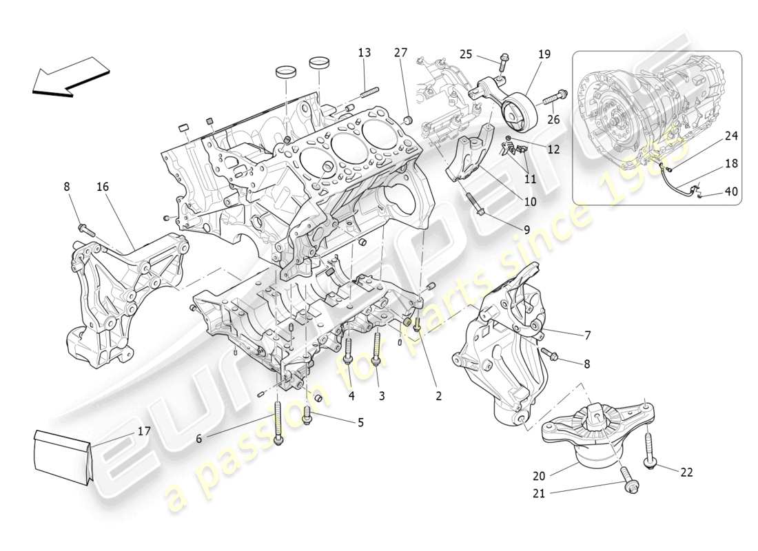 maserati levante (2018) crankcase part diagram