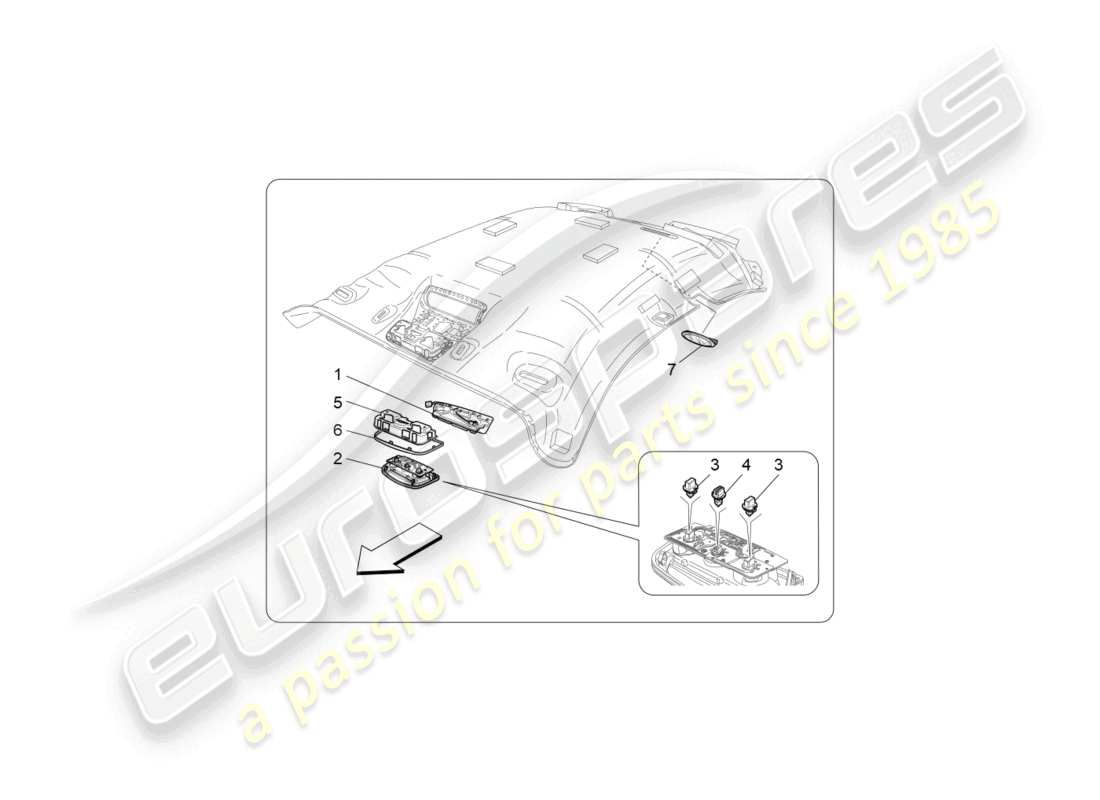 a part diagram from the maserati granturismo mc stradale (2012) parts catalogue