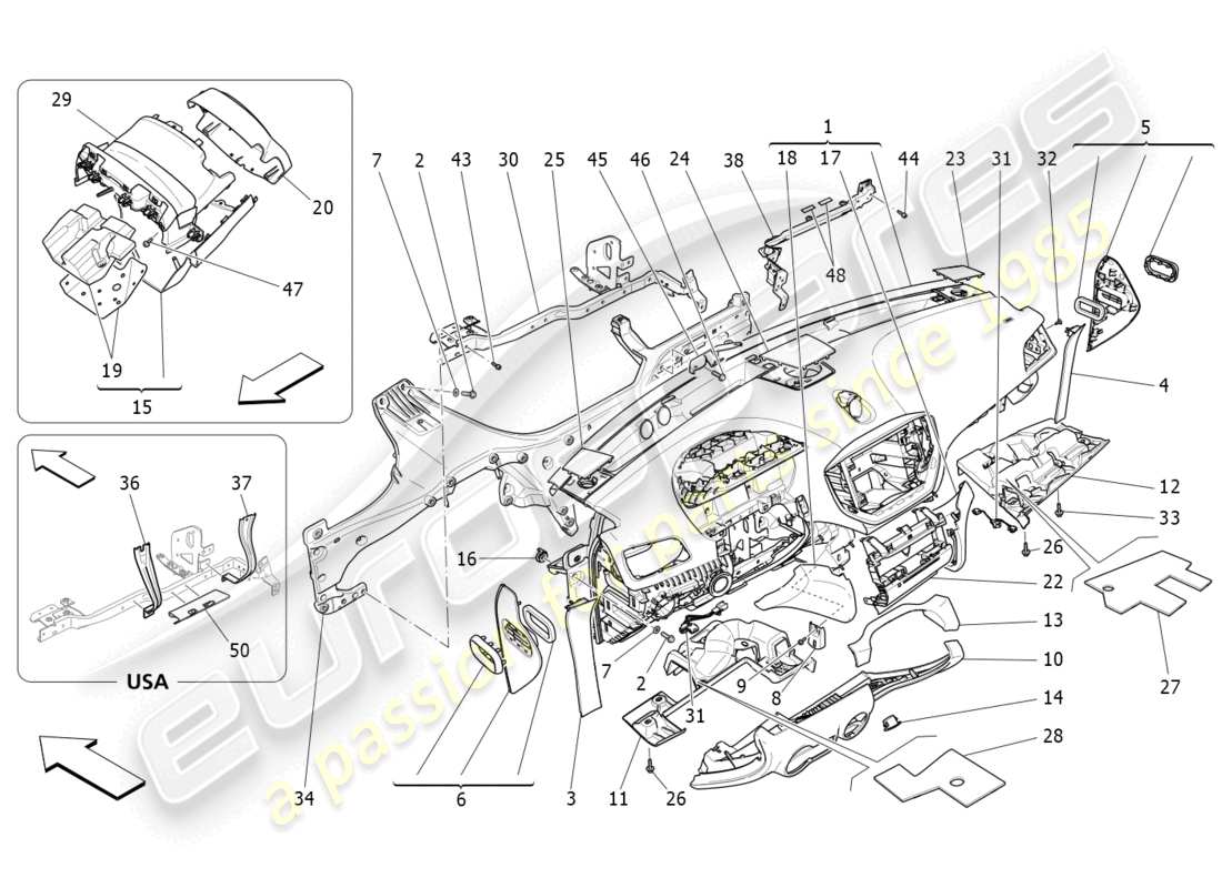 maserati ghibli (2016) dashboard unit part diagram