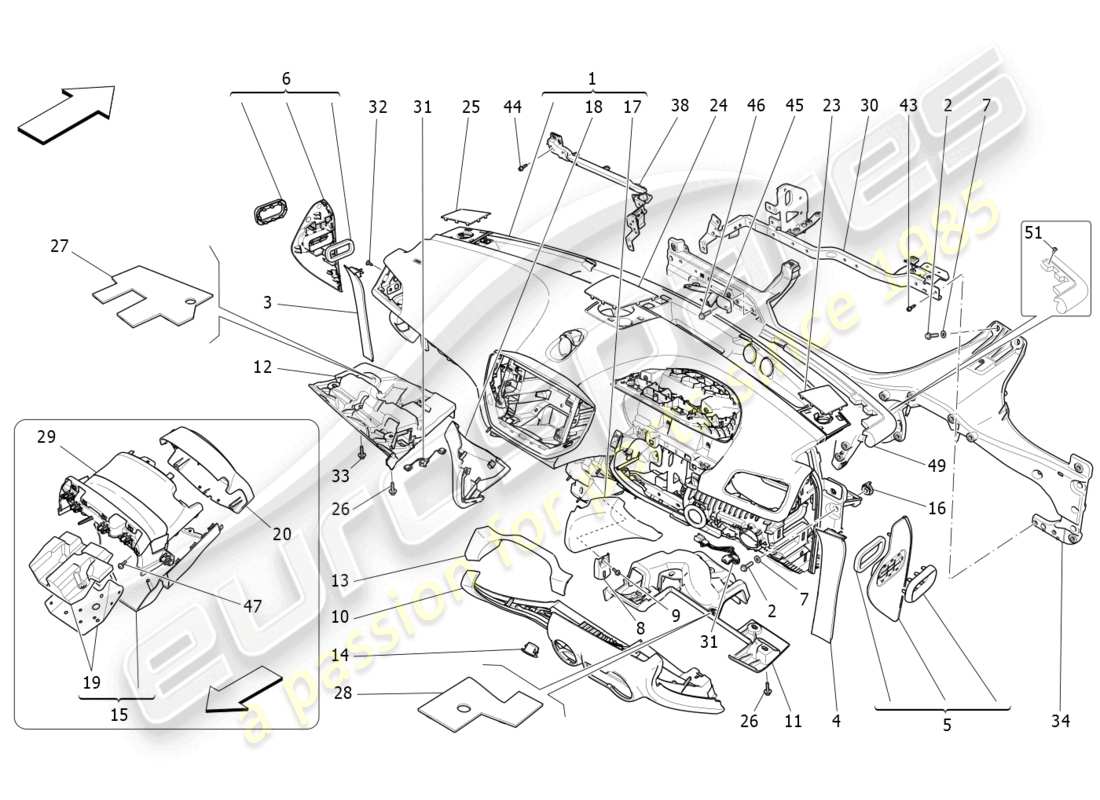 maserati ghibli (2017) dashboard unit part diagram