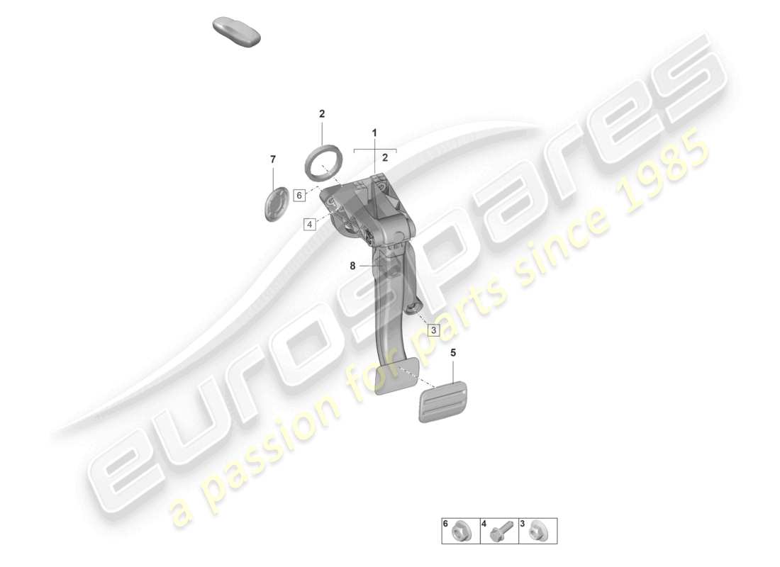 porsche 992 gt3/rs/st (2021 - 9j1) brake pedal for 7-speed dual clutch gearbox part diagram