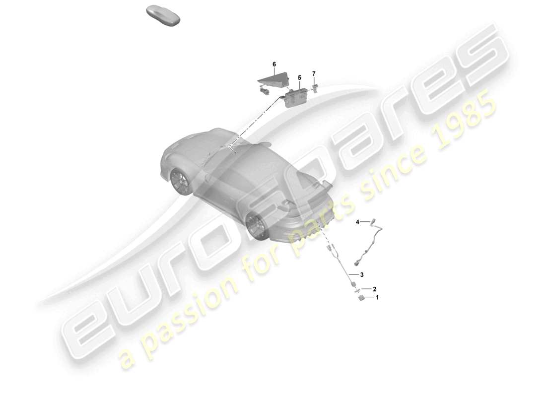 porsche 992 gt3/rs/st (2021 - 9j1) reversing camera part diagram