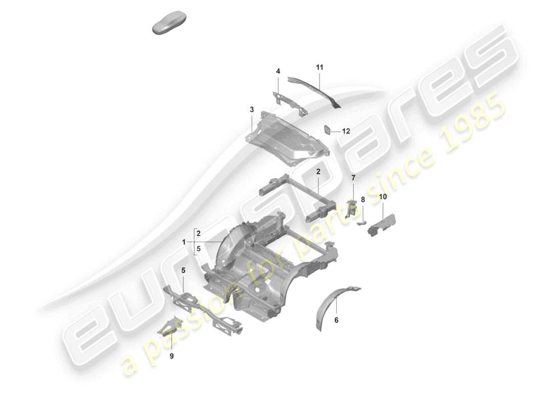 porsche 992 gt3/rs/st (2021 - 9j1) rear end part diagram