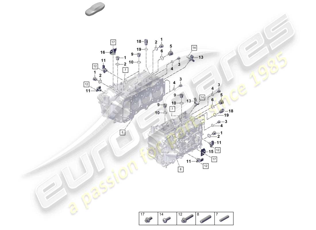 porsche 992 gt3/rs/st (2021 - 9j1) cylinder head individual parts sealing plug sensors part diagram