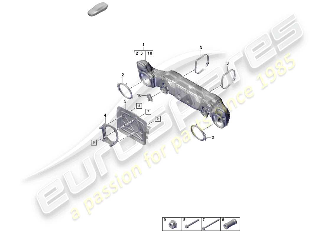 porsche 992 gt3/rs/st (2021 - 9j1) silencer part diagram