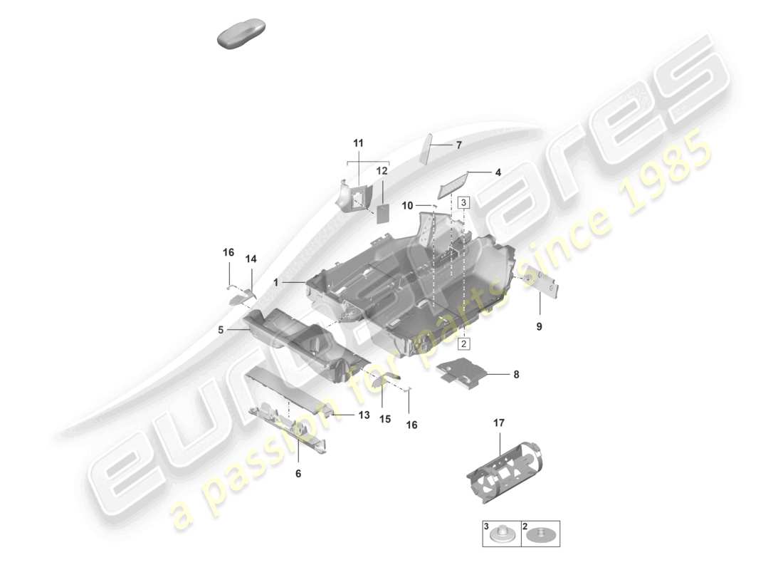 porsche 992 gt3/rs/st (2021 - 9j1) flooring (carpet) trims part diagram