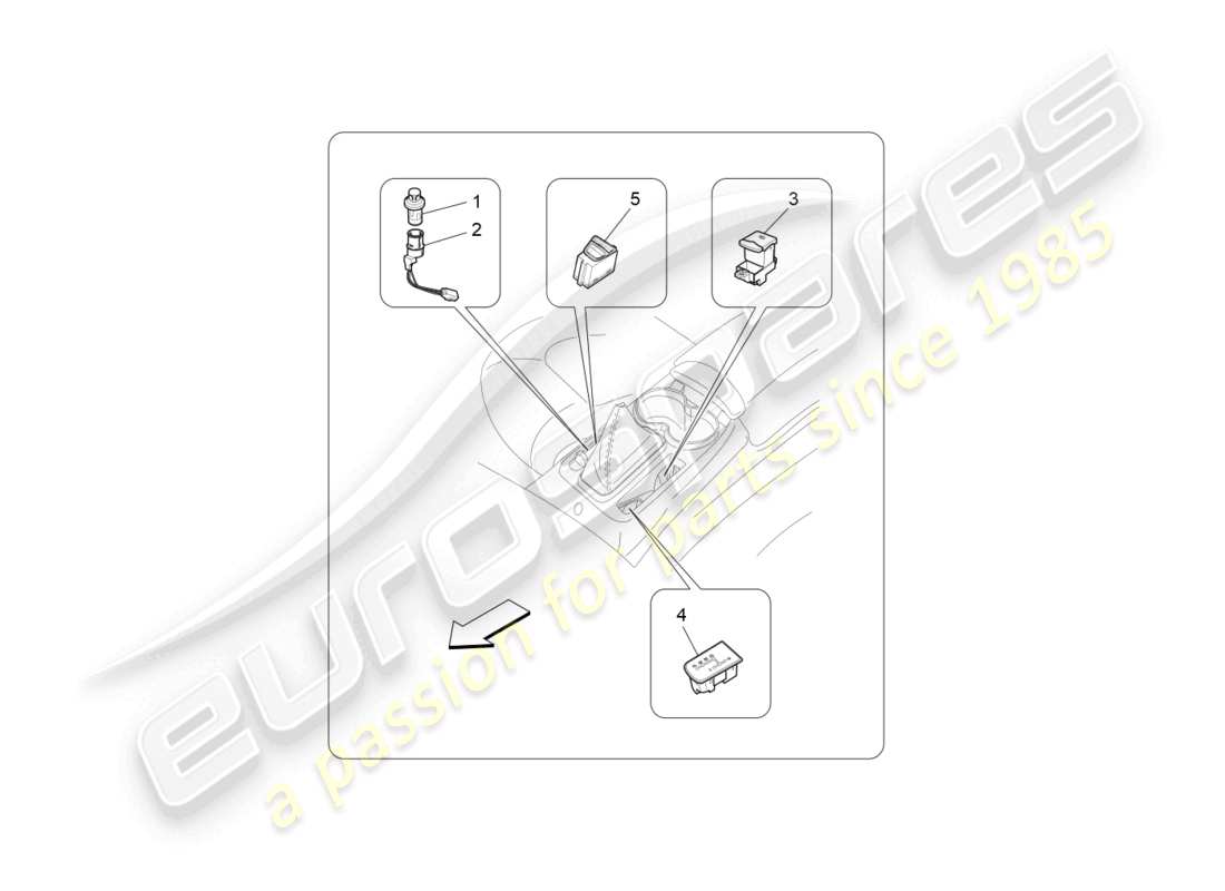 maserati grancabrio mc (2013) centre console devices part diagram