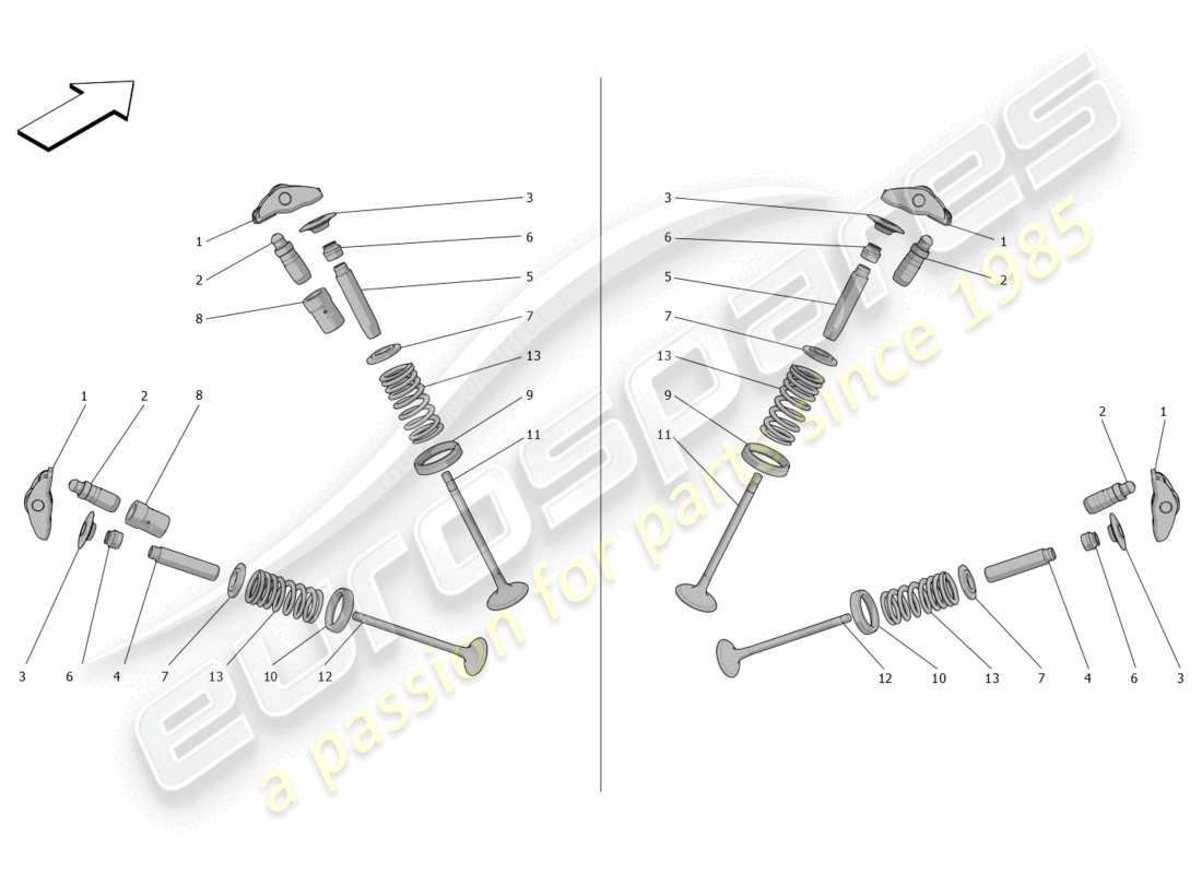 maserati grecale trofeo (2023) valves part diagram