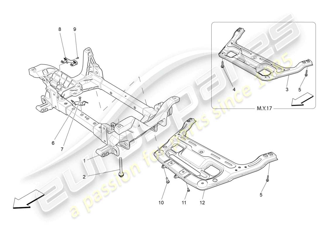 maserati levante trofeo (2020) front underchassis part diagram