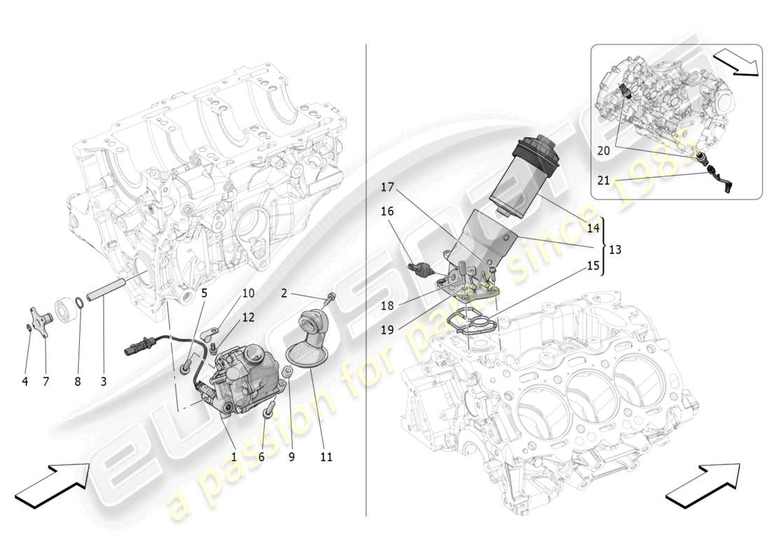 maserati grecale trofeo (2023) lubrication system: pump and filter part diagram