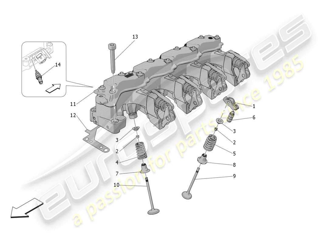 maserati grecale modena (2023) multiair valves and systems parts diagram