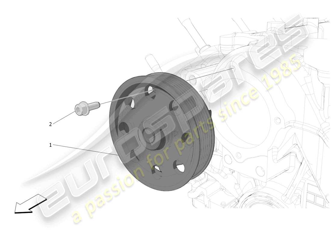 maserati grecale trofeo (2023) cooling system: water pump part diagram