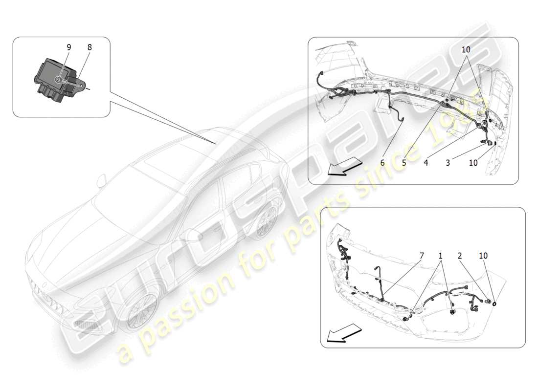 maserati grecale modena (2023) parking sensors parts diagram