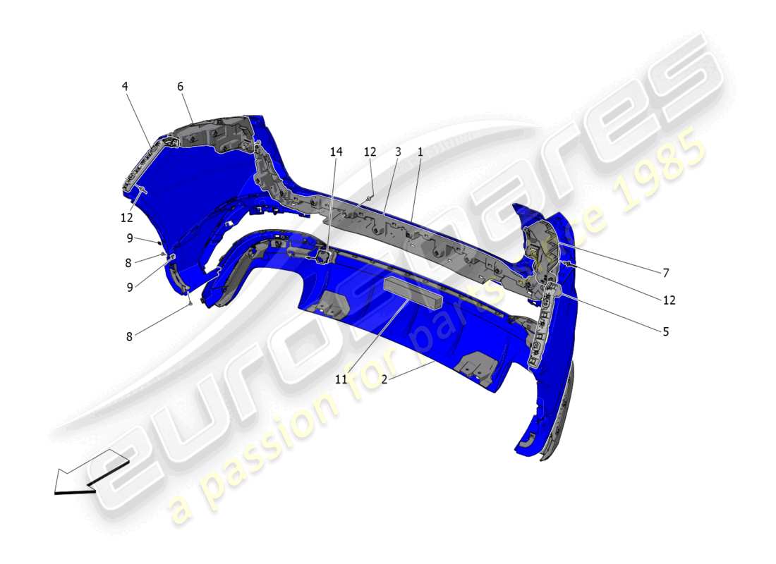 maserati grecale trofeo (2023) rear bumper part diagram