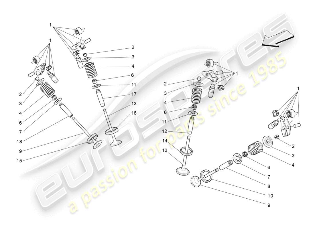 maserati levante gts (2020) valves part diagram