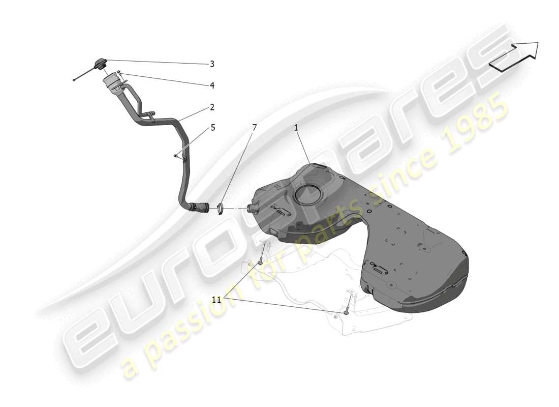 maserati grecale modena (2023) fuel tank parts diagram