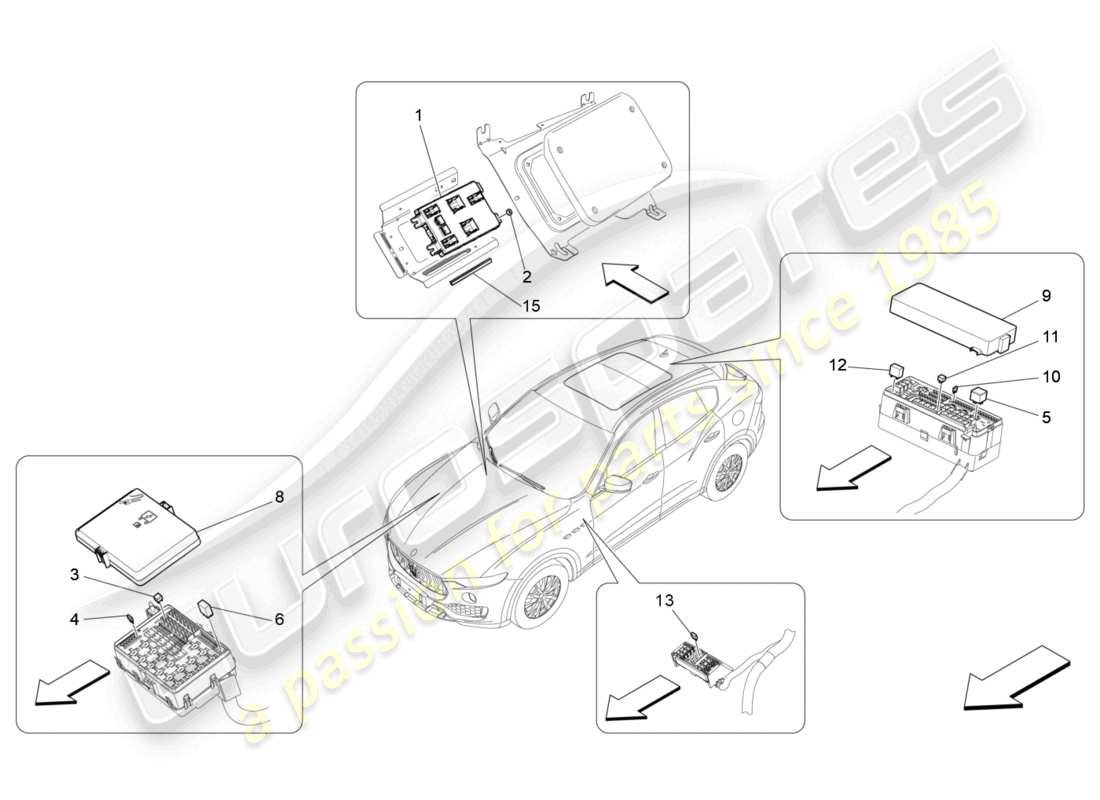 maserati levante trofeo (2020) relays, fuses and boxes part diagram