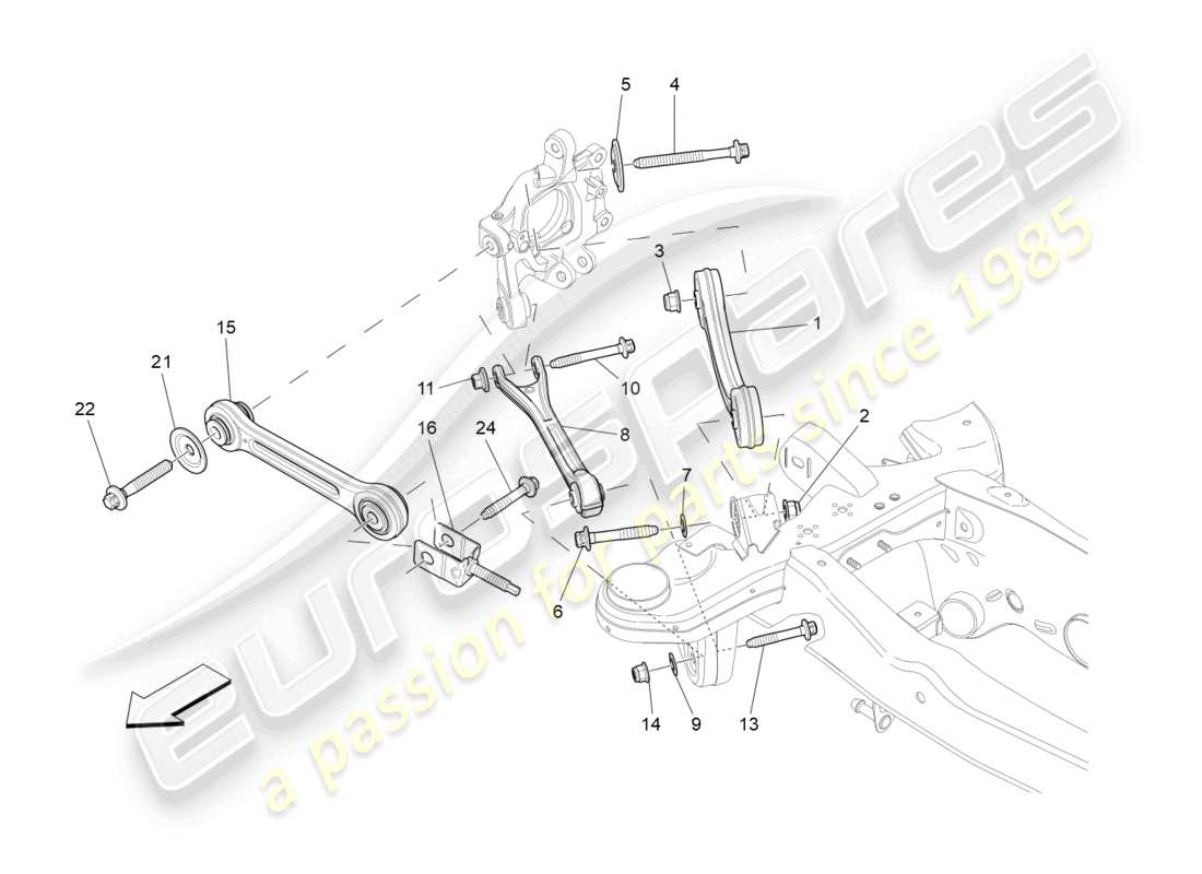 maserati ghibli (2016) rear suspension part diagram