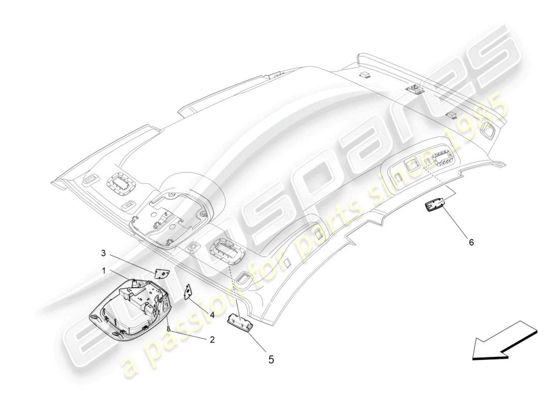 maserati levante trofeo (2020) internal vehicle devices part diagram