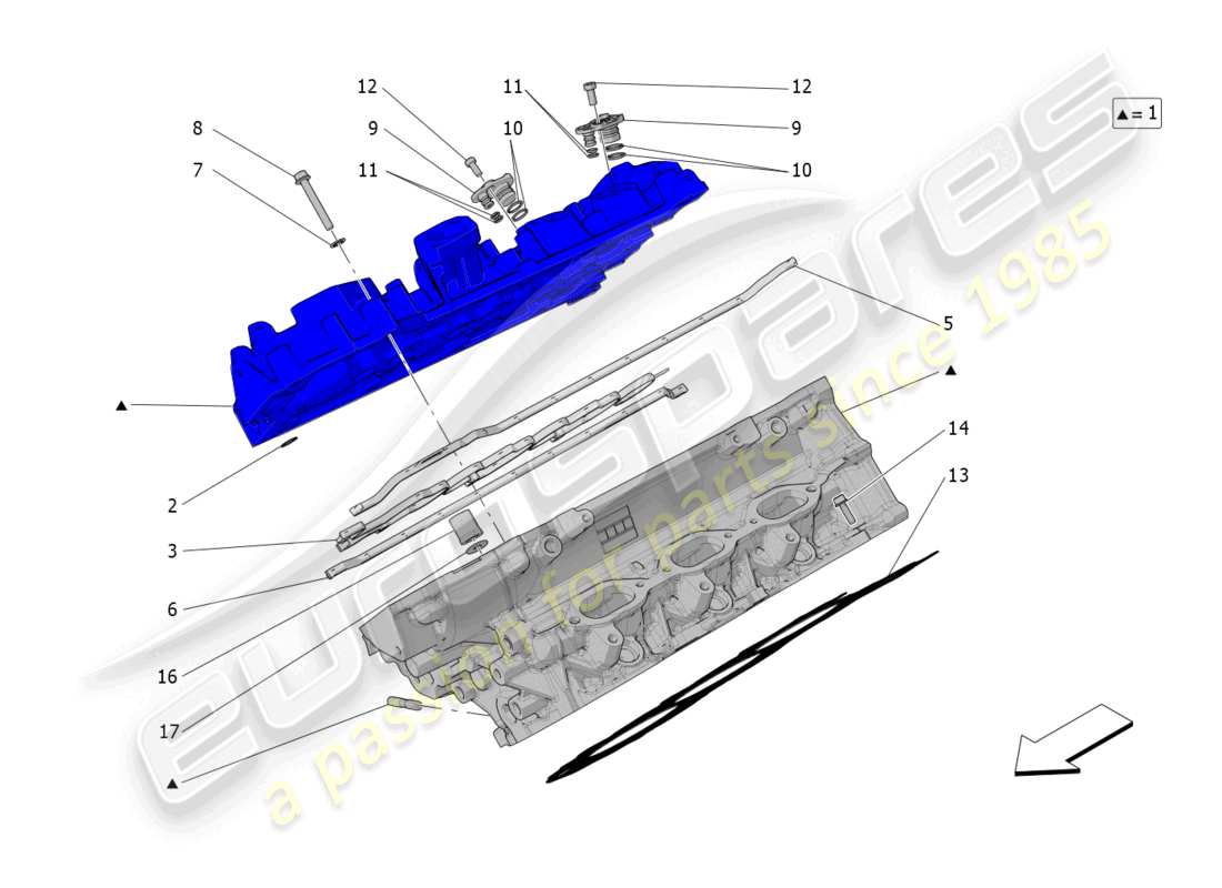 maserati grecale trofeo (2023) rh cylinder head part diagram