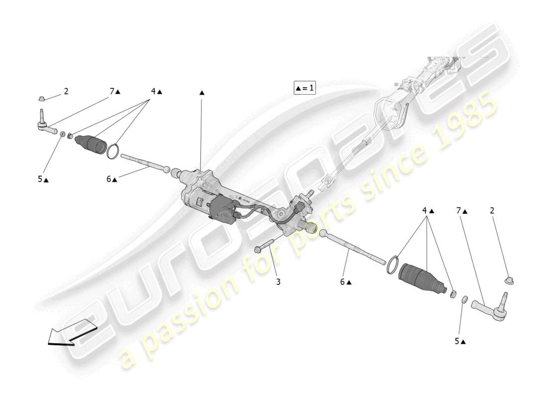 maserati grecale trofeo (2023) complete steering rack unit part diagram