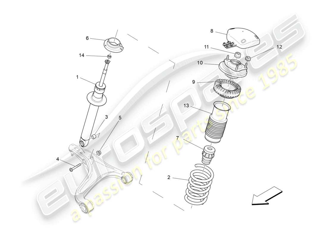 maserati ghibli (2016) front shock absorber devices part diagram