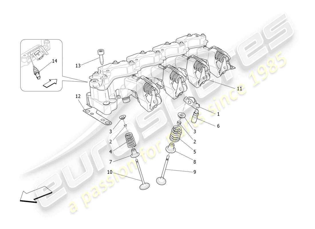 maserati levante gt (2022) multiair valves and systems part diagram