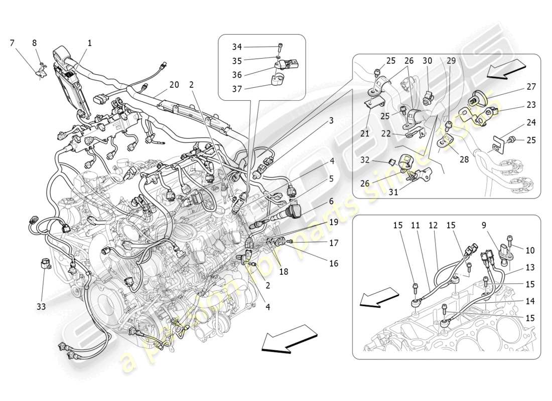 maserati quattroporte (2018) electronic control: injection and engine timing control part diagram