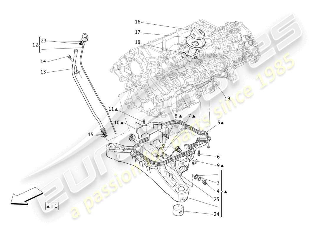 maserati levante modena s (2022) lubrication system: circuit and collection part diagram