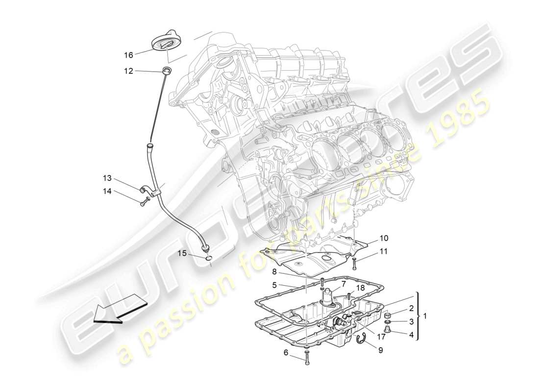 maserati grancabrio mc (2013) lubrication system: circuit and collection part diagram