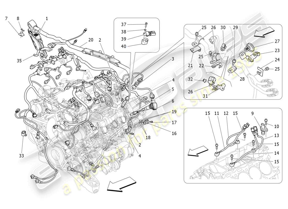 maserati levante modena s (2022) electronic control: injection and engine timing control part diagram