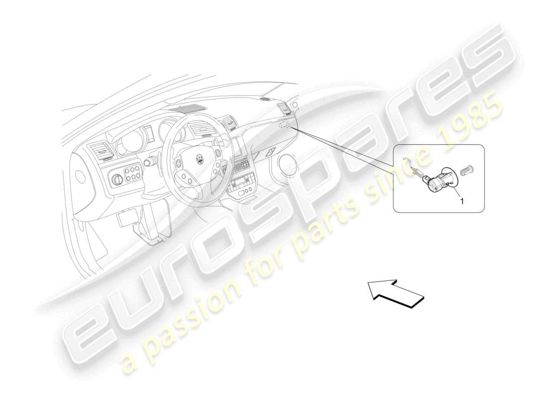 maserati grancabrio mc (2013) passenger's airbag-deactivation part diagram