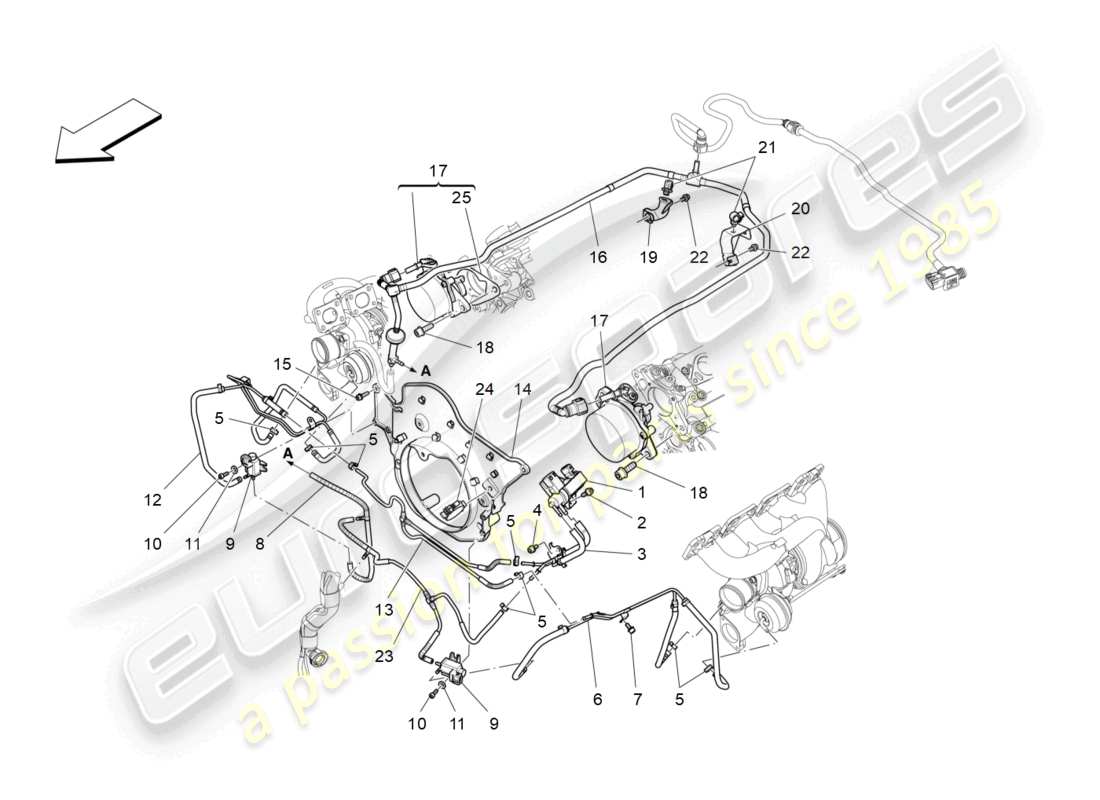 maserati levante gts (2020) additional air system part diagram