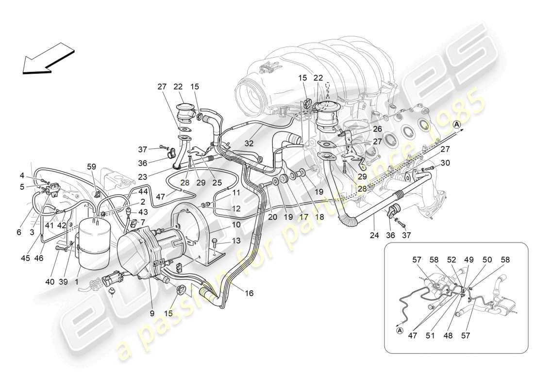 maserati grancabrio mc (2013) additional air system part diagram