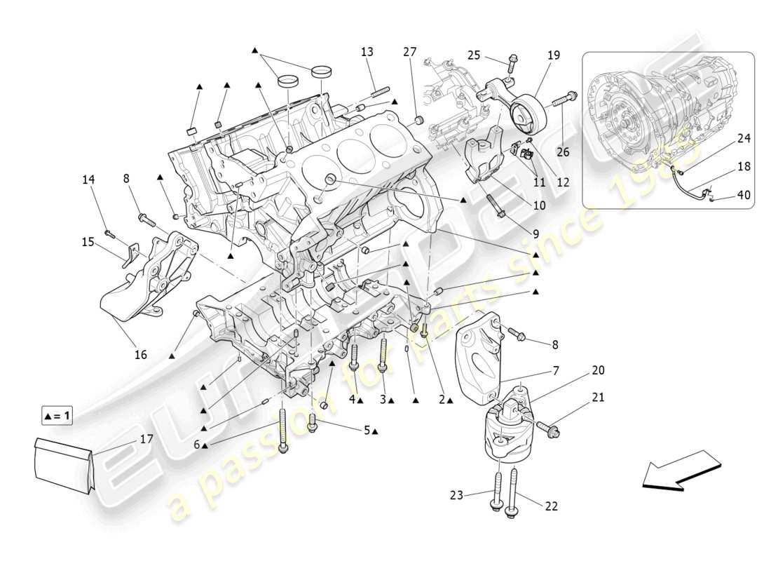 maserati ghibli (2017) crankcase part diagram