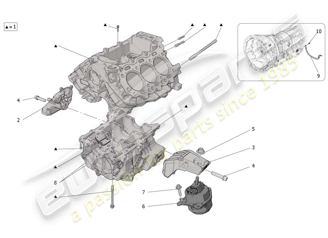 maserati grecale trofeo (2023) crankcase part diagram