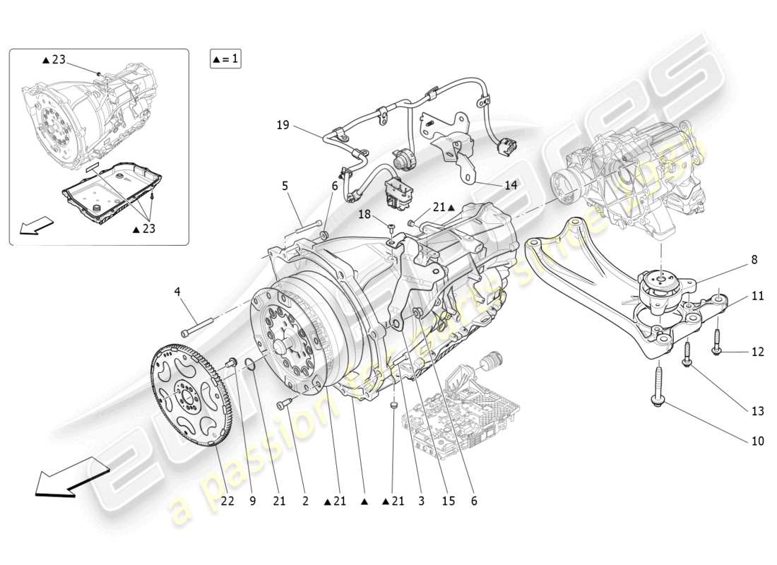 maserati levante gt (2022) gearbox housings part diagram